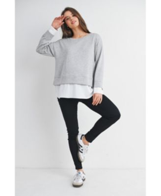 Maternity Casual Long Sleeve Layered Sweatshirt