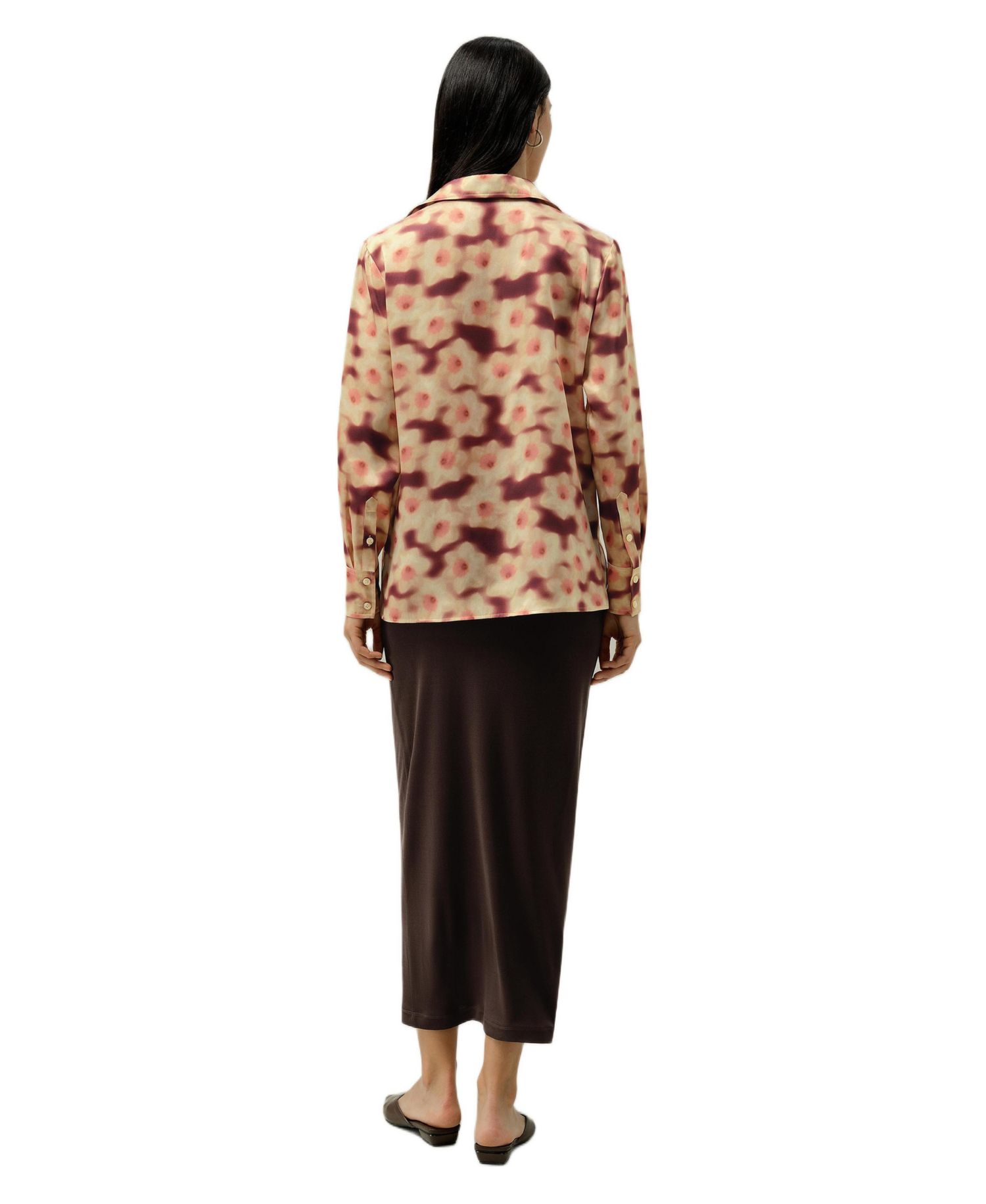 Women's Daffodil Print Silk Blouse