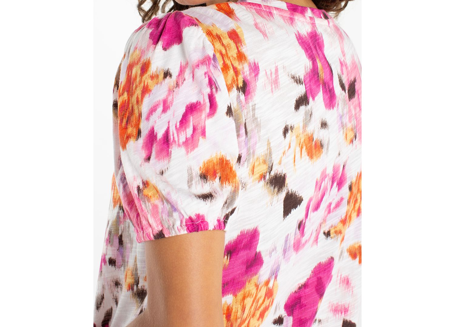 Petite Puff Sleeve Scoop Neck Top