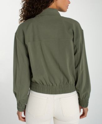 Petite Collared Zip-Front Jacket