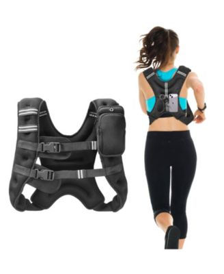 Weighted Vest, 16 lb Reflective Adjustable Workout Vest for Men and Women, Strength Training for Running, Jogging and Fitness