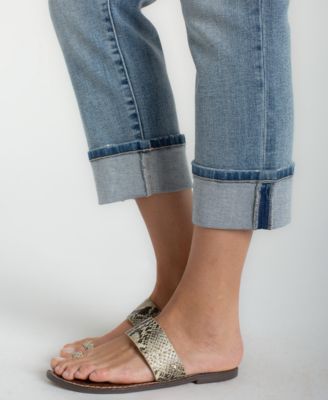 Women's Marley Mid Rise Cropped Girlfriend Cuffed Jeans