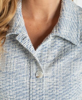 Women's Collared Short Puff Sleeve Jacket