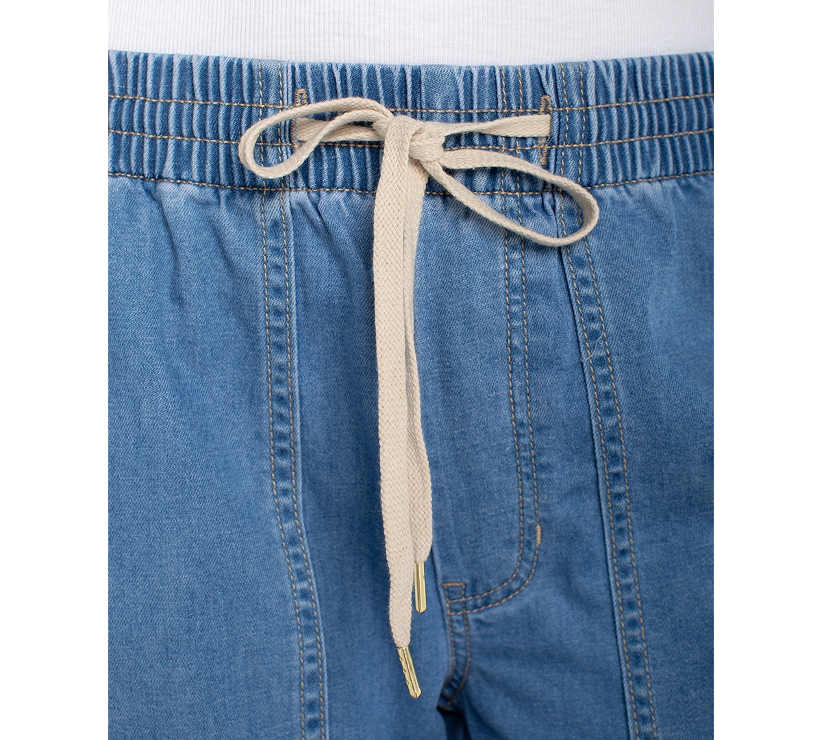 Liverpool Los Angeles Women's Mid Rise Easy Crop Linen Denim Pants