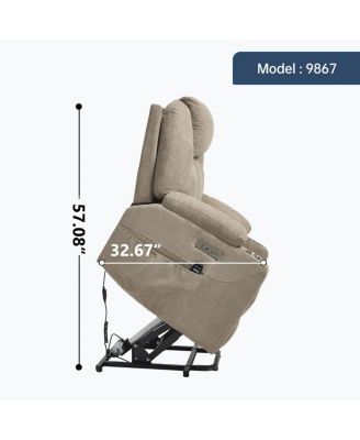 Power Lift Recliner Chair with Heat & Massage, USB & Type-C Ports, Heavy Duty Electric Recliner for Seniors