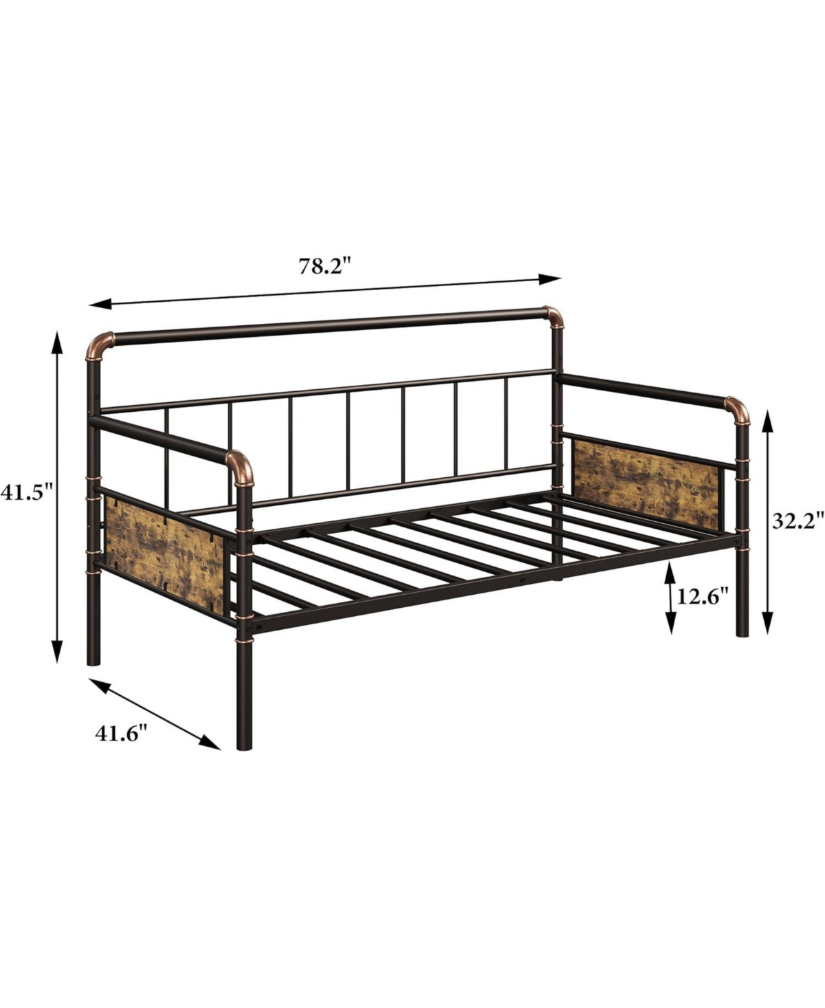 gaomon Twin Metal Daybed Frame, Steel Platform Bed for Space-Saving