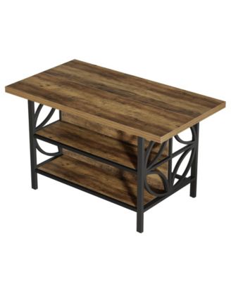 Kitchen Island with Storage, 62.99-Inch Kitchen Island Table with 2 Shelves and Large Worktop, Industrial Bar Table
