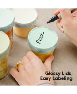 8pk Prep Baby Food Storage Containers, Leak-Proof, BPA Free Glass Baby Food Jars for Feeding