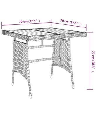 PE Rattan, Steel, Solid Acacia Wood Small Outdoor Dining Set
