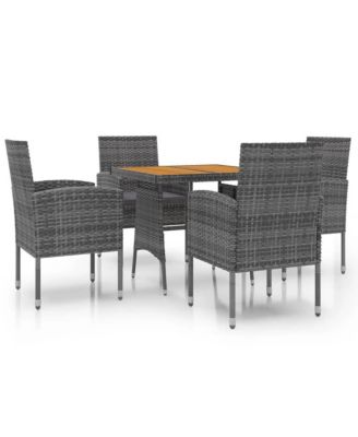 Outdoor Dining Set Grey PE rattan Medium Durable