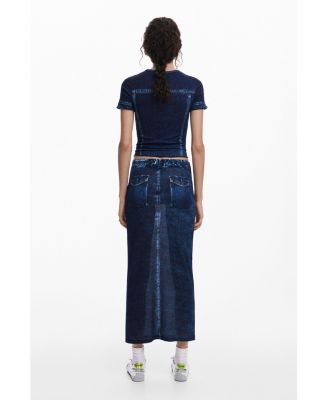 Women's Denim-effect skirt