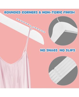 Kids Wooden Clothes Hangers, Baby Solid Wood Coat Shirt Top Hangers for Toddlers, Children, Youth's for Jackets, Dresses, Blouse, Overcoat