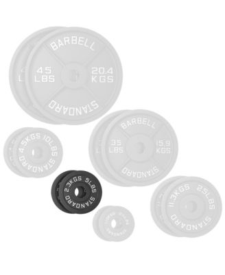 Set of 2 Standard Cast Iron Olympic 2-inch Weight Plates (5 LB each)
