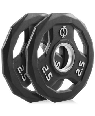 Set of 2 Rubber Coated 2-inch Olympic Grip Weight Plates (2.5 LB each) for Weightlifting