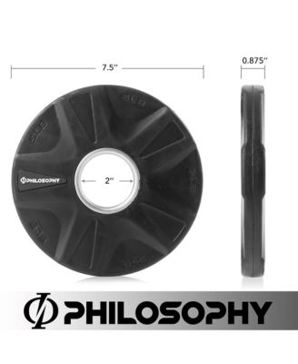 Set of 2 Rubber Coated 2-inch Olympic Grip Weight Plates (5 LB each) for Weightlifting