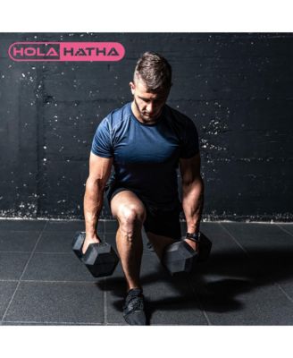 Iron Hexagonal Cast Exercise 25 lb Dumbbell Weights w/Contoured Grips