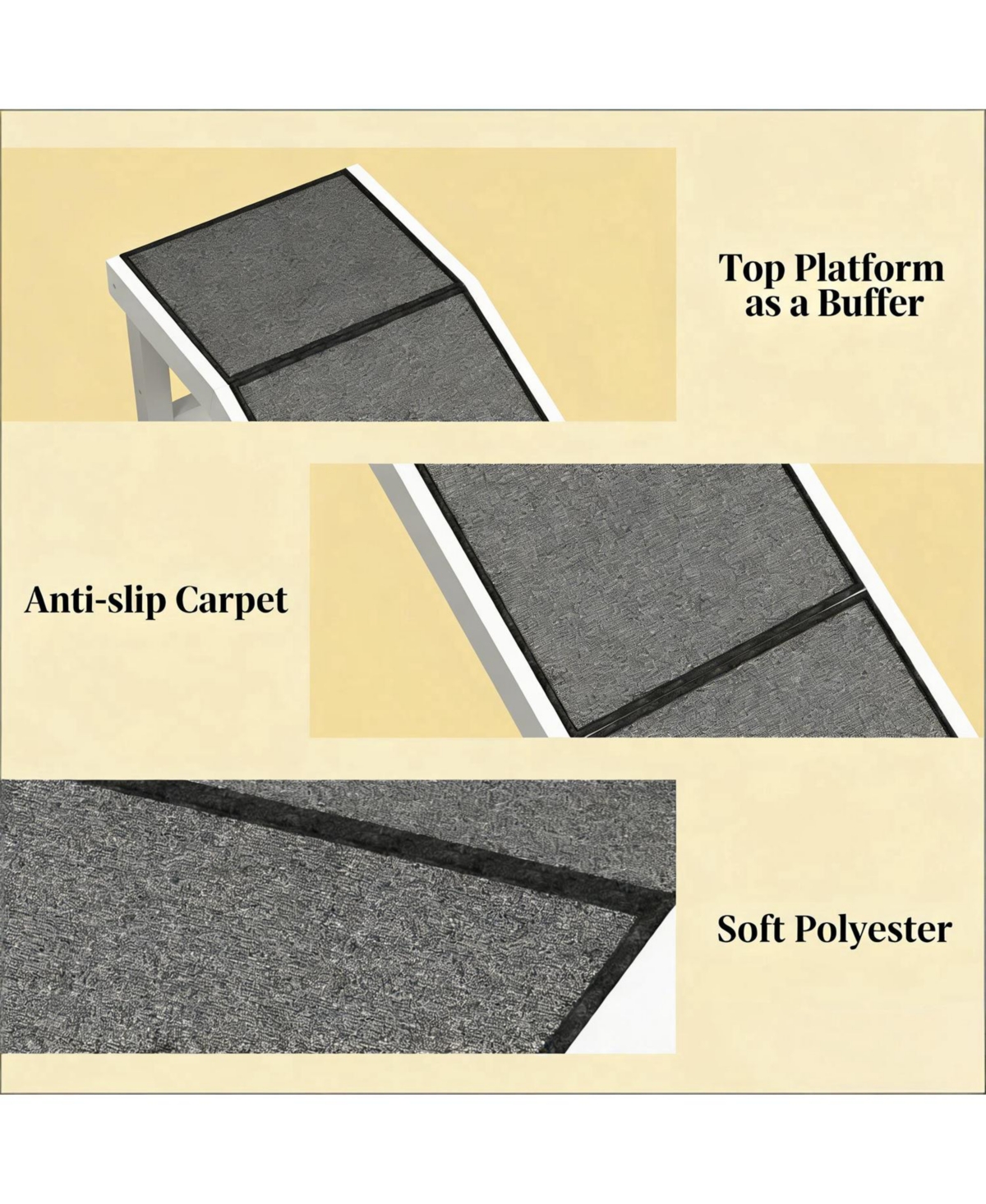 Aostirmotor Convenient Pet Ramp for Dogs in Black