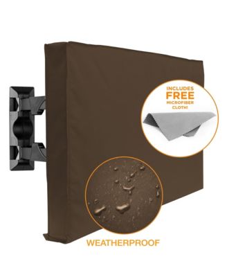 Outdoor TV Cover - 65" Model For 63'' - 67" Flat Screens - Slim Fit - Weatherproof Weather Dust Resistant Television Protector - Brown