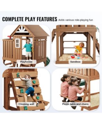 Kids Garden Playhouse with Slide and Ladder