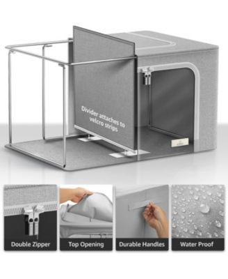 2 Pack Large Foldable Storage Box - Metal Frame, Oxford Fabric, Large Window & Handles