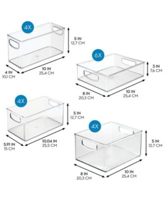 , 18-Piece Clear Bin Organization Set