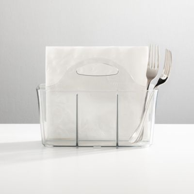 iDesign 4-Section Storage Caddy Organizer with Handle - Clear