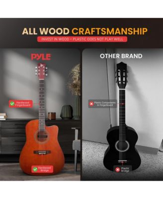 41" Full-Size Acoustic Guitar Kit, Cutaway Body with Digital Tuner and Accessory Kit, (LB