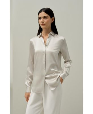 Women's Spread Collar Silk Shirt