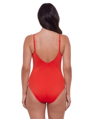 Women's Sculpting Banded Plunge V-Neck One-Piece Swimsuit