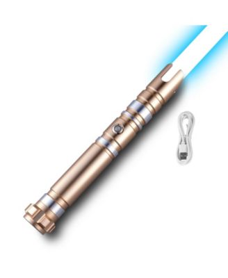 Gold Light Up Sword with 12 RGB Colors & Sound, Rechargeable Toy