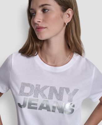 Women's Crew Neck Stacked Rhinestone T-Shirt