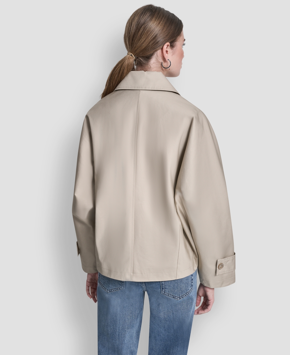 Dkny Jeans Women's Collared Short Single Breasted Dolman Sleeve Jacket