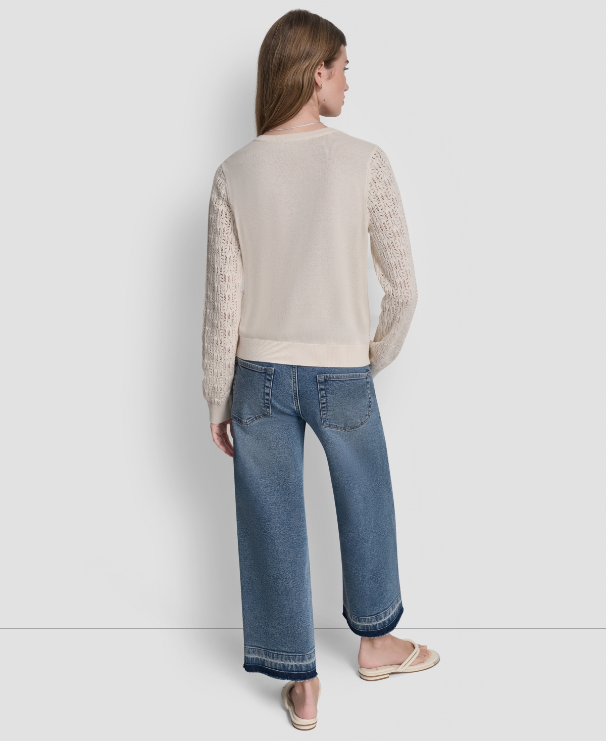 Dkny Jeans Women's Crewneck Long-Sleeve Cardigan Sweater