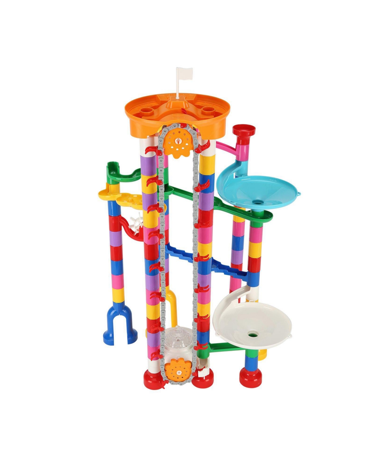 Mecale Marble Run Set, 230-Piece Stem Building Track with Motorized Elevator and Marbles