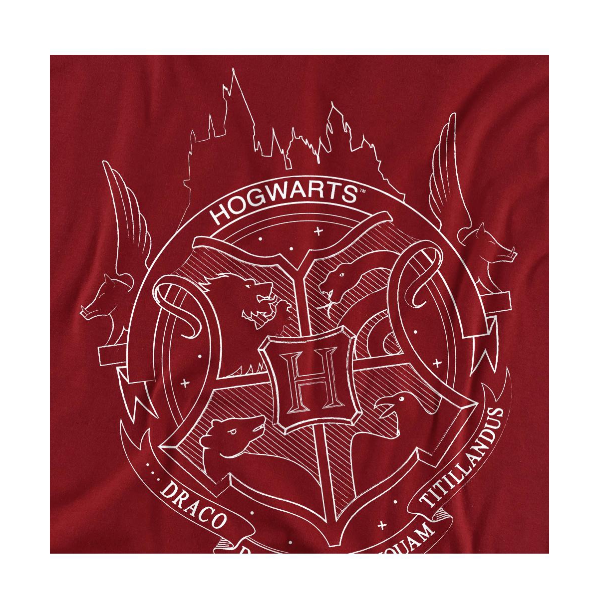 Harry Potter Men's Hogwarts Line Art Badge T Shirt