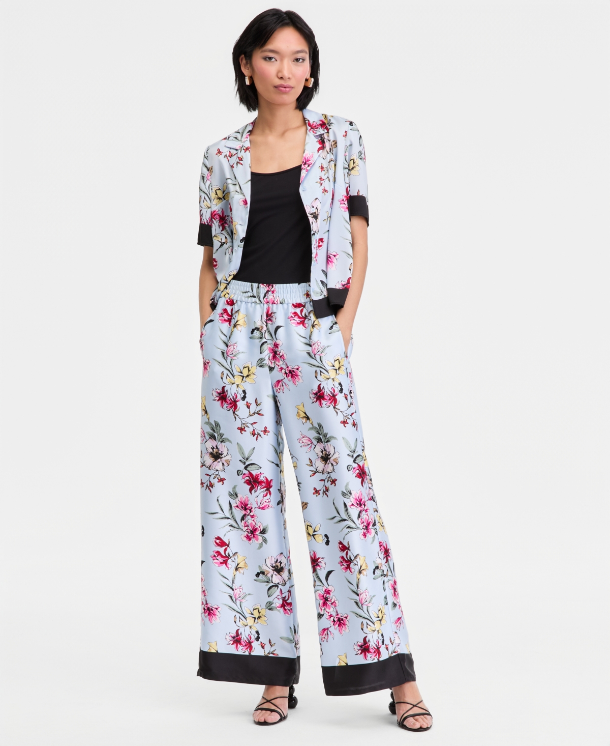 I.n.c. International Concepts Women's Short-Sleeve Printed Button-Down Shirt, Macy's Exclusive