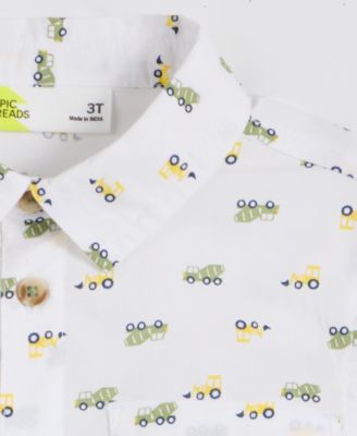 Epic Threads Toddler Boys' 12M-5T Cotton Printed Shirt & Shorts, 2-Piece Set