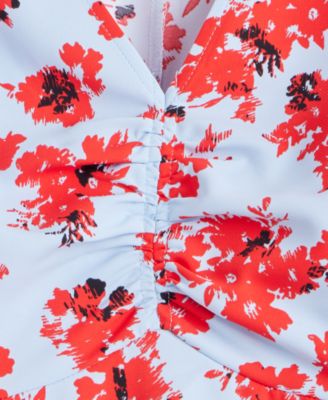 Women's Long-Sleeve Printed Asymmetrical-Hem Top