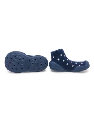 Toddler First Walk Sock Shoes Dotty Navy