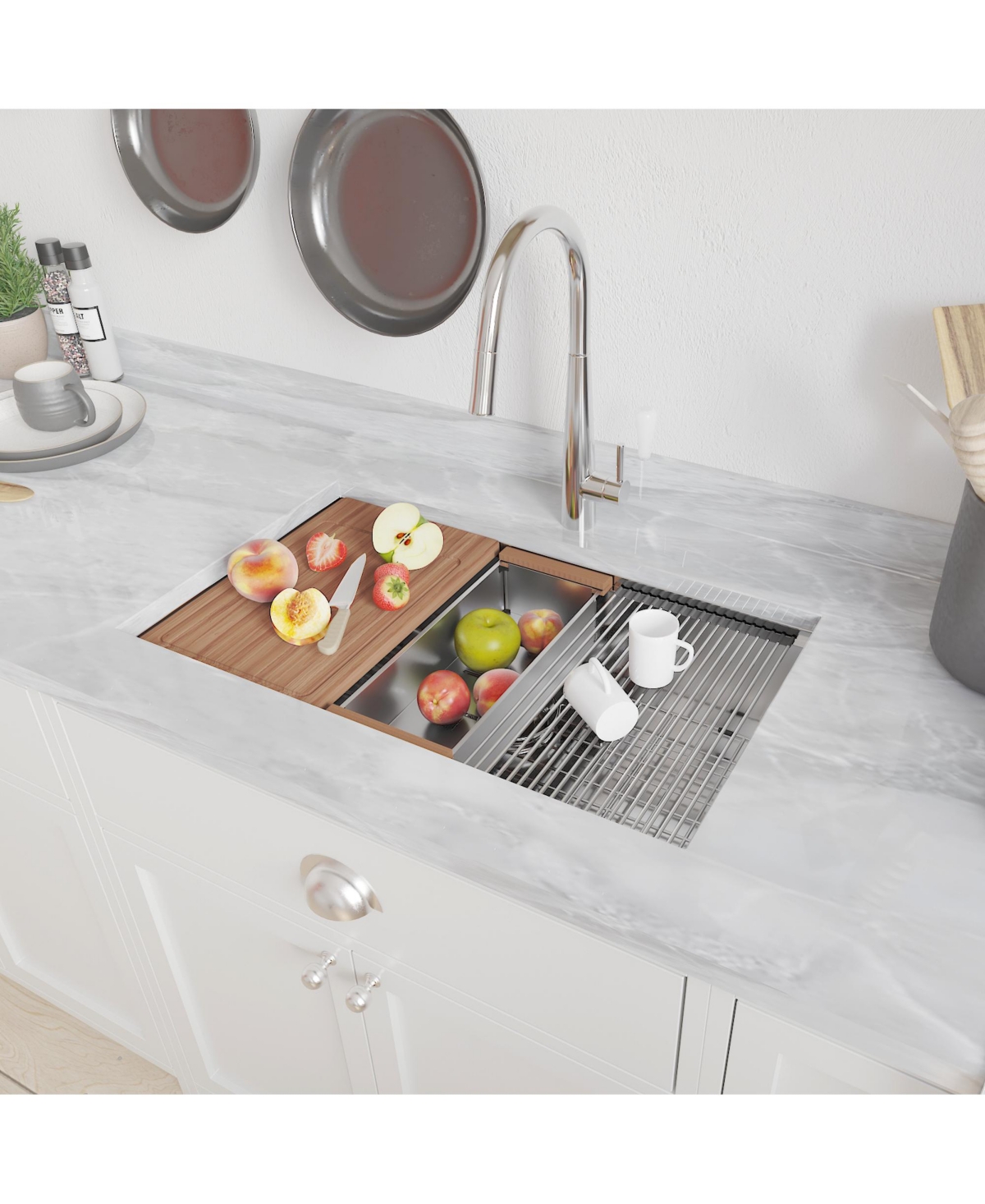 flynama 32x19inch Stainless Steel Single Bowl Undermount 18 Gauge Kitchen Sink