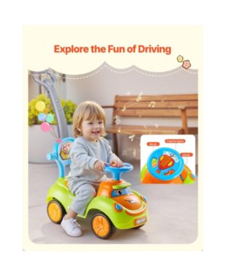 Ride On Push Car, Push Car for Toddler 19 to 36 Months, Around Buggy with Guardrails, Handle & Under-seat Storage