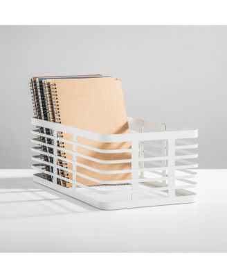 Metal Pantry Basket with Handles - Set of 2 - Matte White