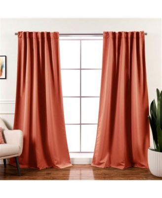 Orange Apricot Thermal Blackout Window Panels 52x84, Set of 2