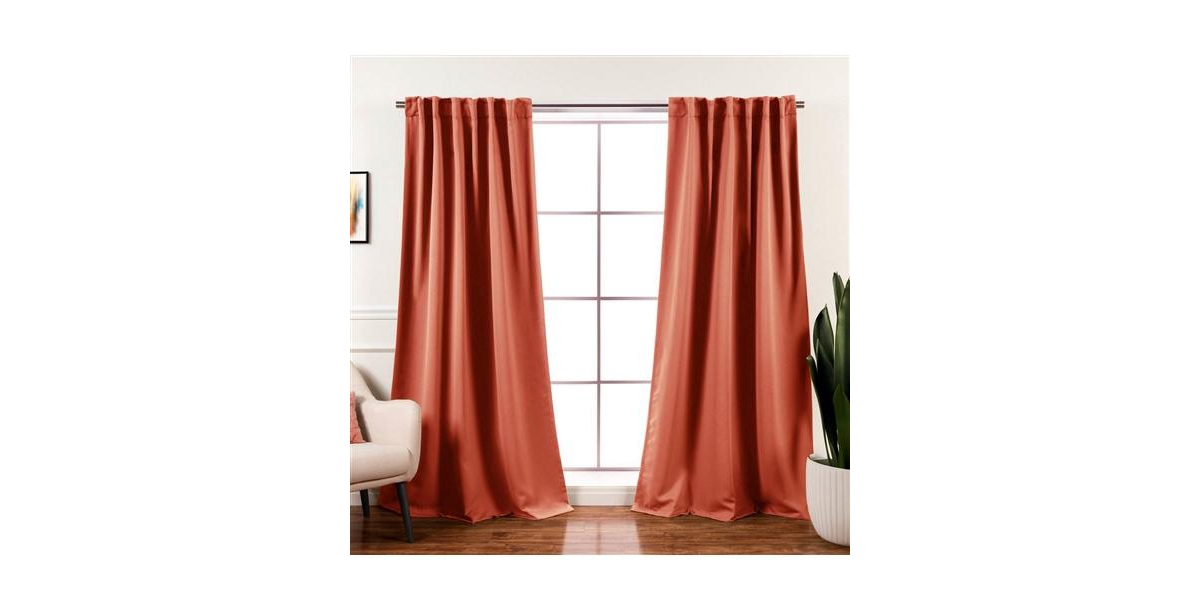 Orange Apricot Thermal Blackout Window Panels 52x84, Set of 2