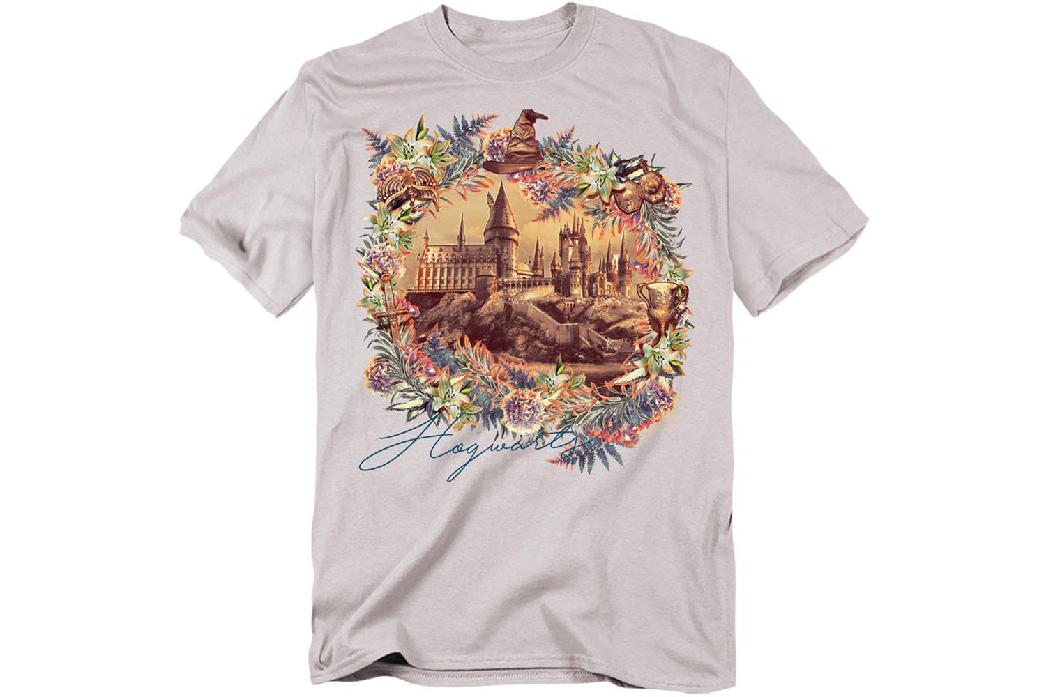 Men's Hogwarts Image Wfloral Wreath T Shirt