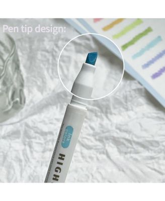 5-Pcs Sunny Color Series Double-Ended Highlighter Set, Student Marking Pen, Color Handbook Pen for Card Making and Highlighting