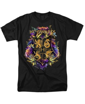 Men's Hogwarts Colorful Floral Crest T Shirt