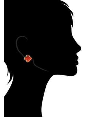 Carnelian Flower Stud Earring