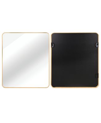 30 "x36" Rectangular Bathroom Mirror, Modern Wall Mounted Vanity Mirror with Shatterproof Film, Hangs Horizontally or Vertically (Gold)