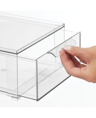 Stackable Pull-Out Sliding Storage Drawer - Set of 4 - Clear